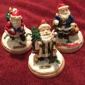 3 piece set Christmas Santa cookie press collectible